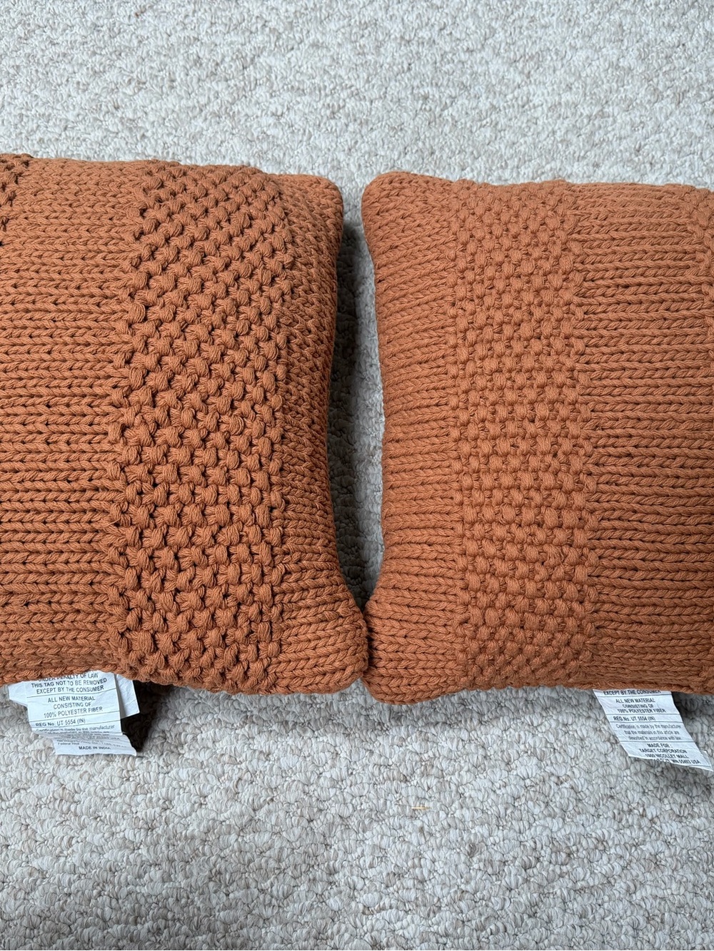 NWOT Project 62 Terra cotta throw pillows (2)
